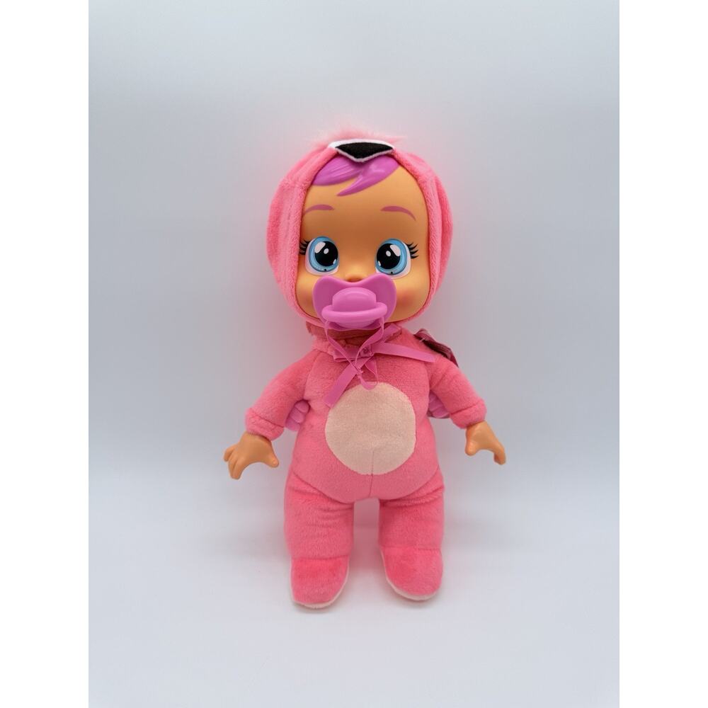 Cry Babies Tiny Cuddles Baby Doll Flamingo Pajama Pacifier 11.5" New